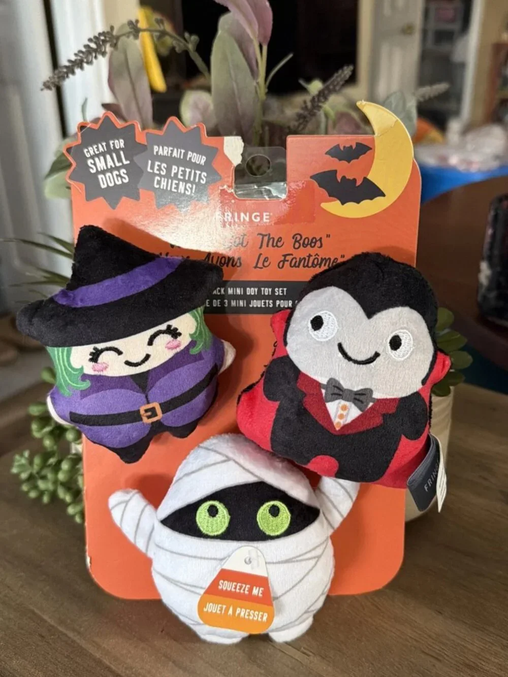 Fringe Halloween Spooky Creatures Too Cute To Spook Set of 3 Mini W/Squeaker